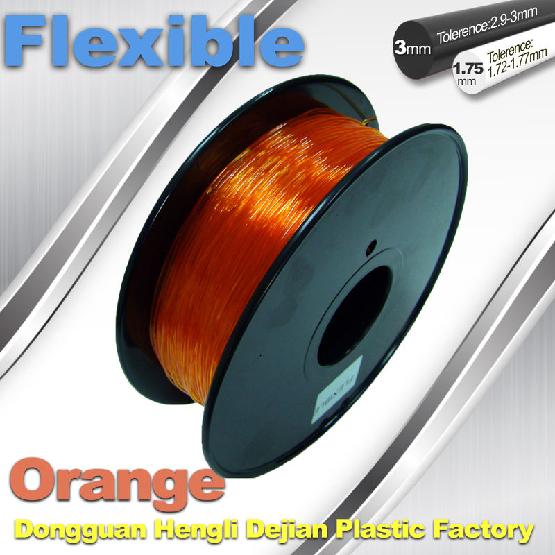 Orange 3.0mm / 1.75mm Rubber Flexible 1.0KG / Rolls 3D ...
