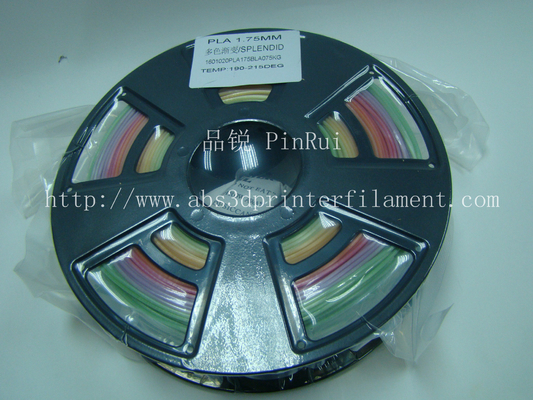 PLA Multicolor Gradient 3d Printer Filament 1.75 / 3.0 Mm Wire Diameter