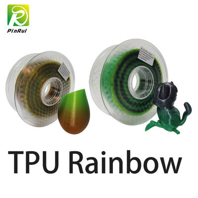 Tpu Soft Flexible Rainbow 3d Printer Filament , 265m Length