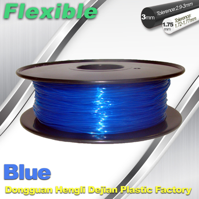 High Soft TPU Rubber 3D Printer Filament 1.75mm / 3.0Mm In Blue