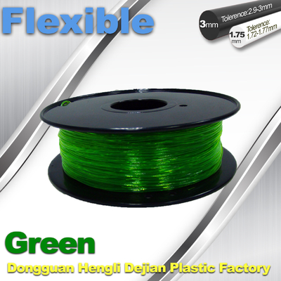 Green 0.8kg / Roll Flexible 3D Printer Filament Environmentally Friendly