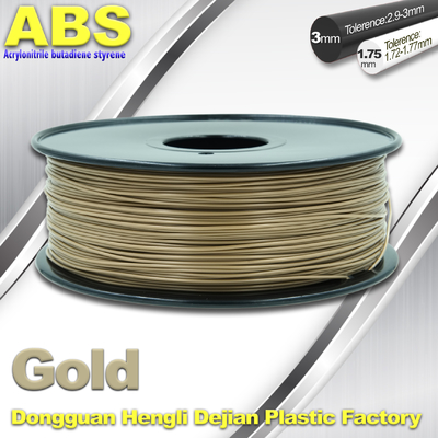 Custom Gold Conductive ABS 3d Printer Filament 1.75 mm / 3.0mm Plastic Materials