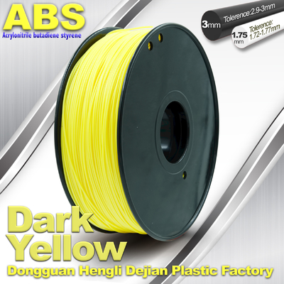 Dark Yellow ABS  Filament ,  Filament 3D Printing Plastic Material 1.75 / 3mm