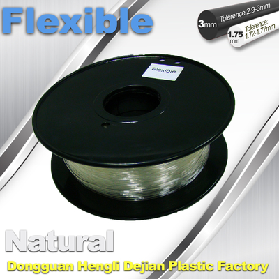 Transparent Rubber Flexible 3D Printer Filament Consumables 1.75mm  / 3.0 mm