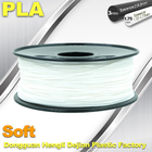 Soft PLA 3D Printer filament., 1.75 / 3.0mm, White Color