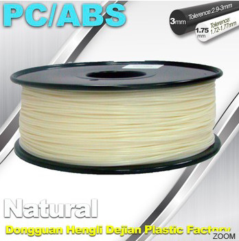Natural Color 1.75mm PC / ABS 3D Printer Filament 1.3kg / Spool