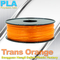 1.75mm /  3.0mm Trans Orange PLA 3D Printer Filament Colors 1KG / Roll