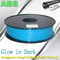 ABS Glow in The Dark 3d Printer Filament 1.75 / 3mm  glow in dark Blue ABS filament