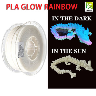 PINRUI Glow Rainbow PLA 1kg 1.75mm rainbow white 3d printer filament change color in the dark plastic for 3d printer