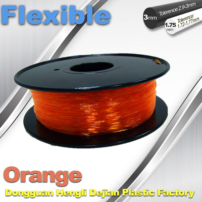 Orange Flexible 3D Printer Filament Consumables With Great Adhesion